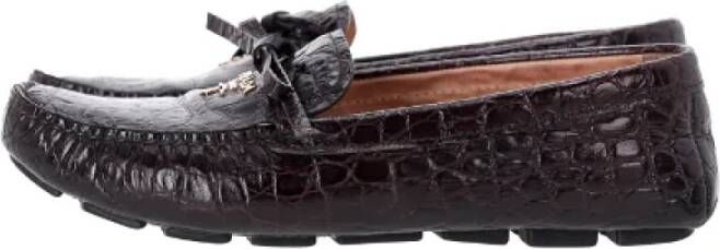 Prada Vintage Pre-owned Leather flats Brown Dames