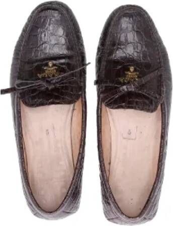 Prada Vintage Pre-owned Leather flats Brown Dames