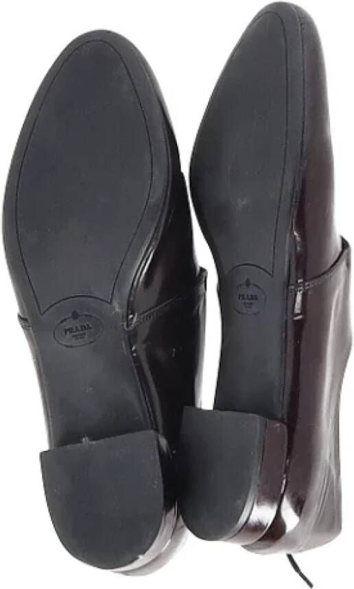 Prada Vintage Pre-owned Leather flats Brown Dames
