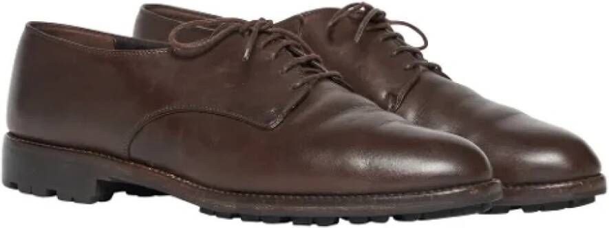 Prada Vintage Pre-owned Leather flats Brown Heren