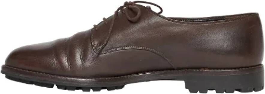 Prada Vintage Pre-owned Leather flats Brown Heren