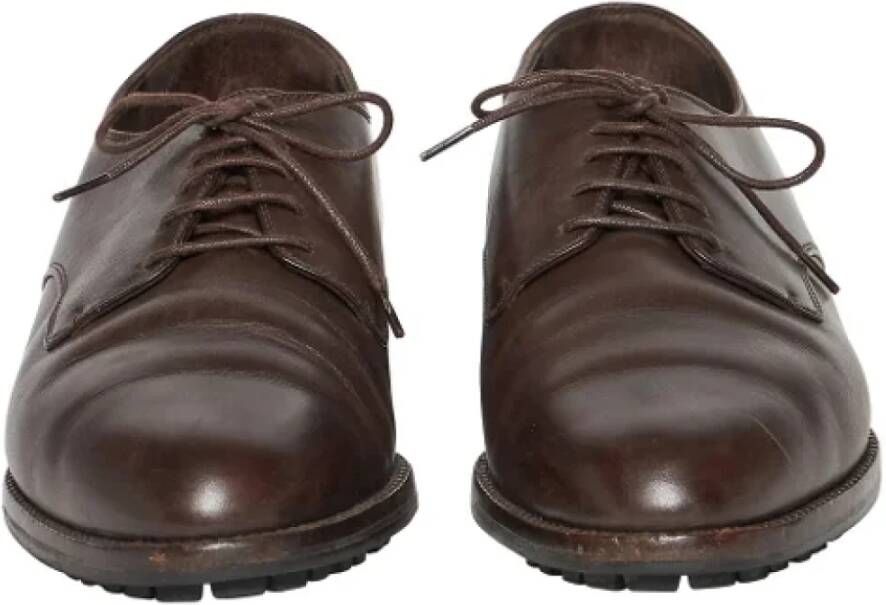 Prada Vintage Pre-owned Leather flats Brown Heren
