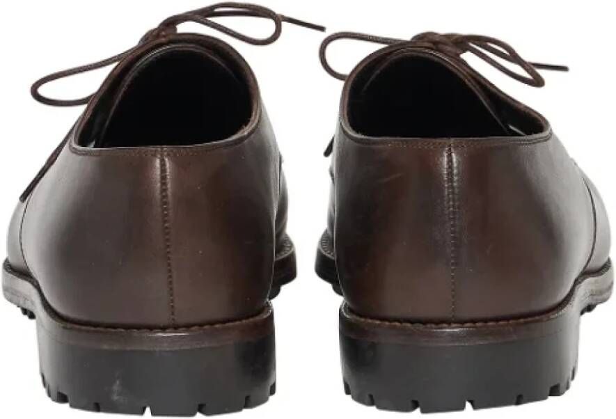 Prada Vintage Pre-owned Leather flats Brown Heren
