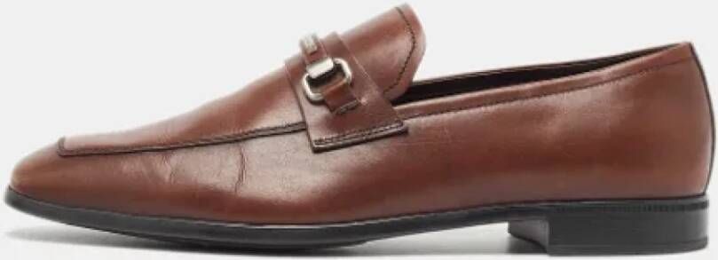 Prada Vintage Pre-owned Leather flats Brown Heren