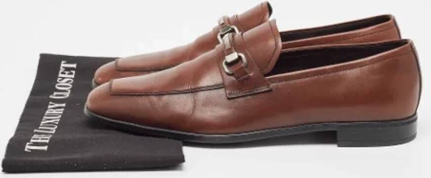 Prada Vintage Pre-owned Leather flats Brown Heren