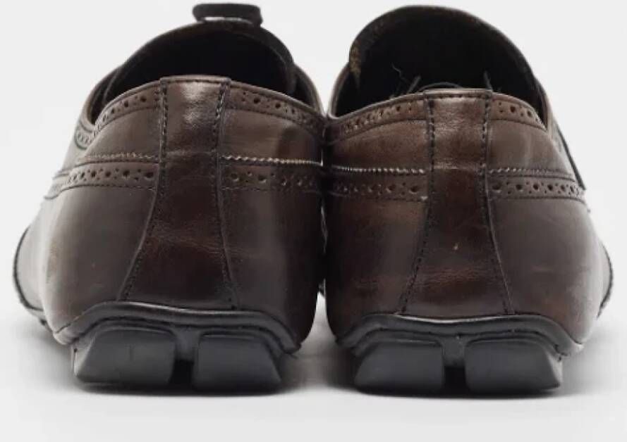 Prada Vintage Pre-owned Leather flats Brown Heren