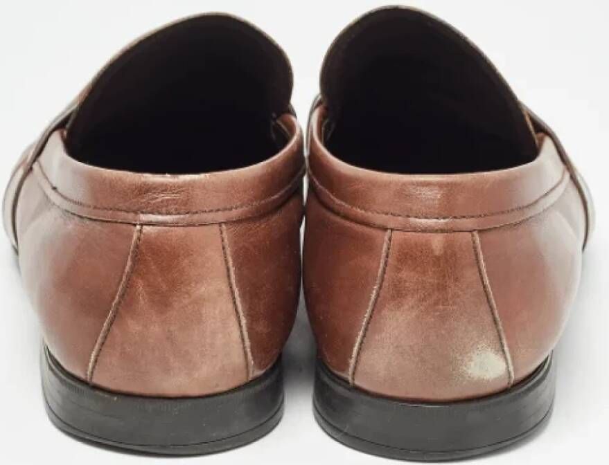 Prada Vintage Pre-owned Leather flats Brown Heren