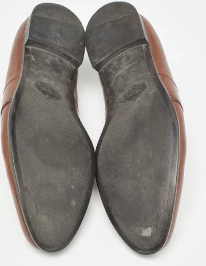 Prada Vintage Pre-owned Leather flats Brown Heren