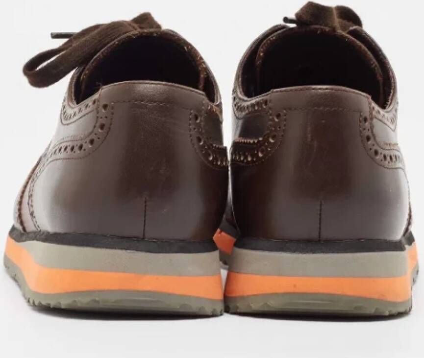 Prada Vintage Pre-owned Leather flats Brown Heren