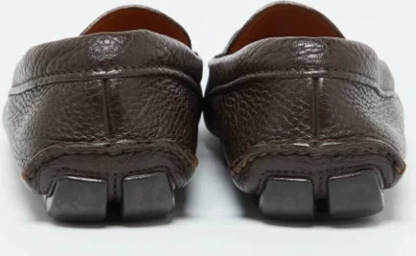 Prada Vintage Pre-owned Leather flats Brown Heren