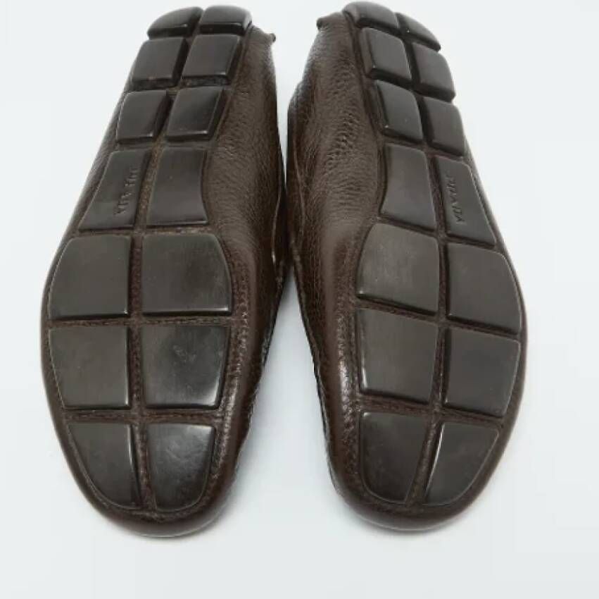 Prada Vintage Pre-owned Leather flats Brown Heren