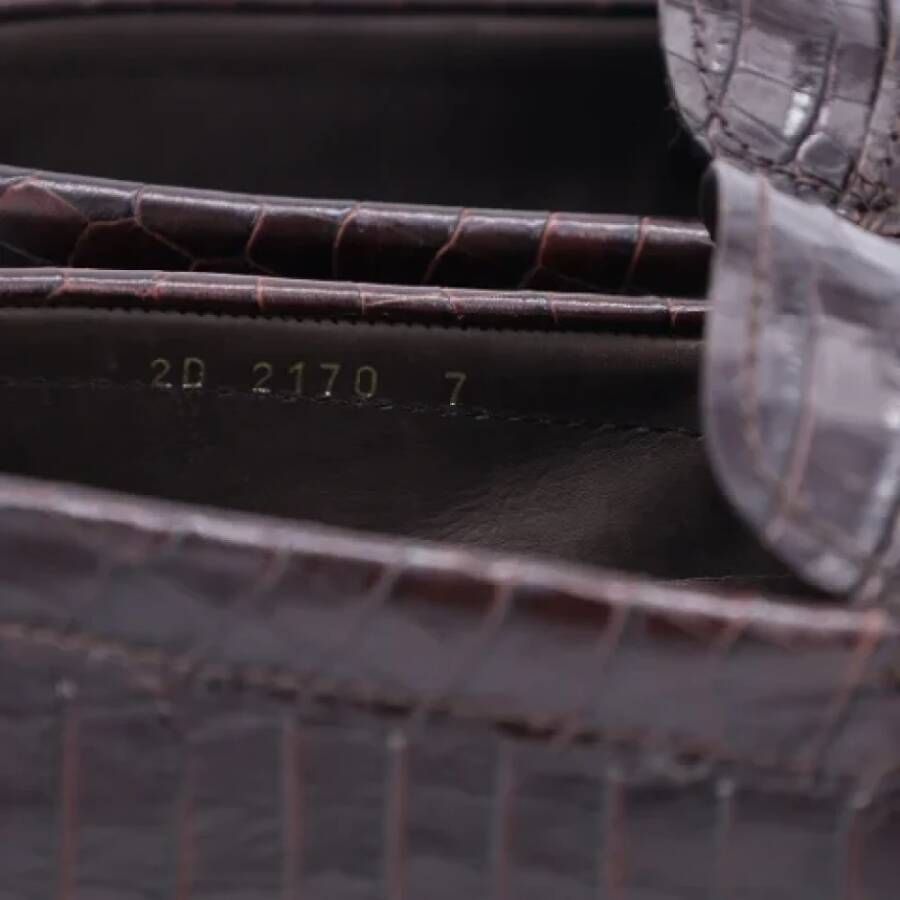 Prada Vintage Pre-owned Leather flats Brown Heren