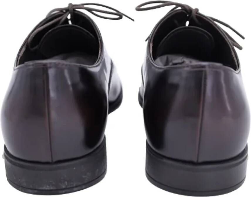 Prada Vintage Pre-owned Leather flats Brown Heren
