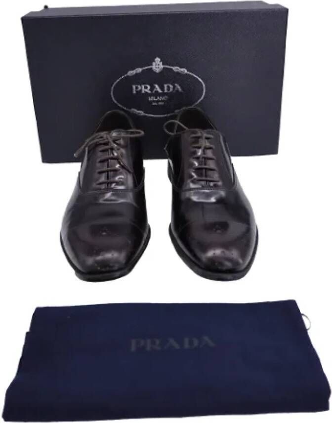 Prada Vintage Pre-owned Leather flats Brown Heren