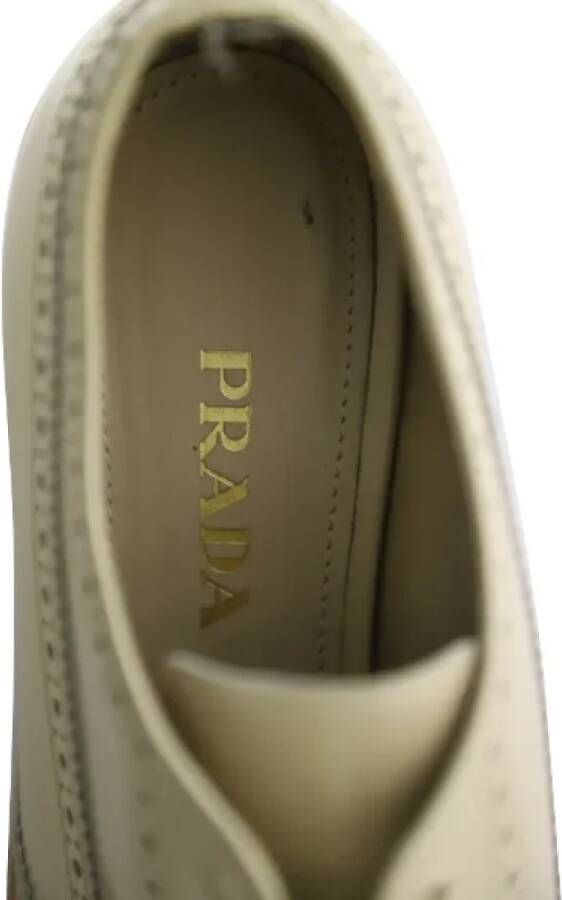 Prada Vintage Pre-owned Leather flats Green Dames