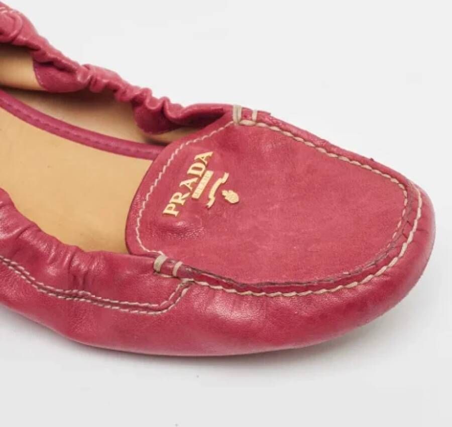 Prada Vintage Pre-owned Leather flats Pink Dames