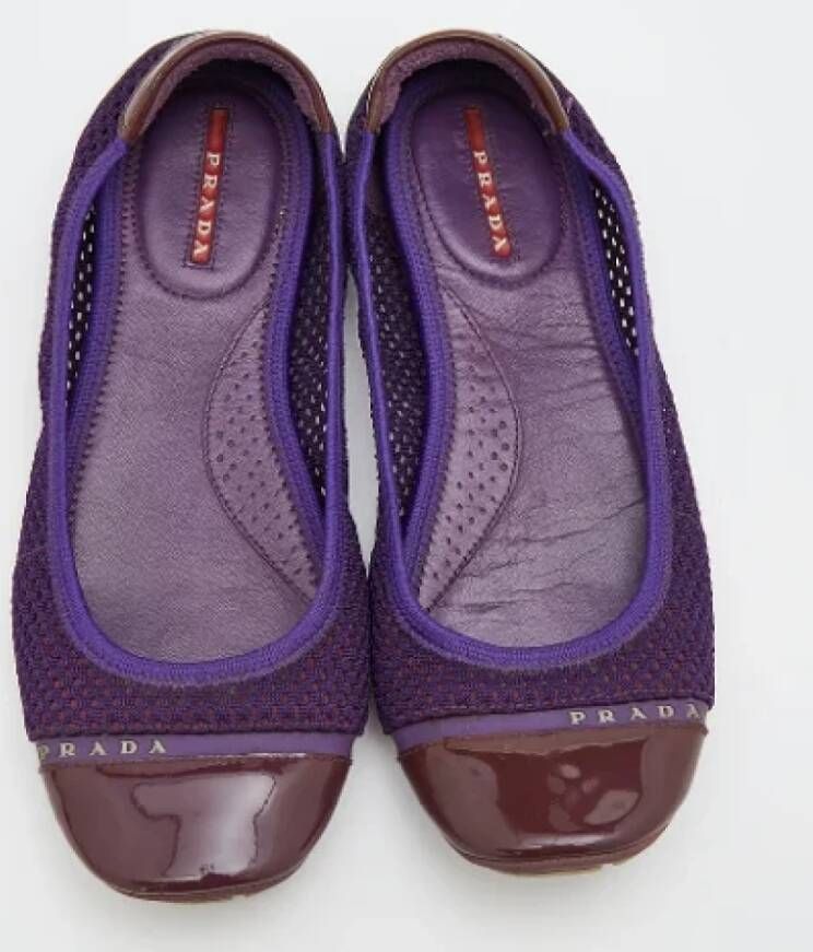 Prada Vintage Pre-owned Leather flats Purple Dames