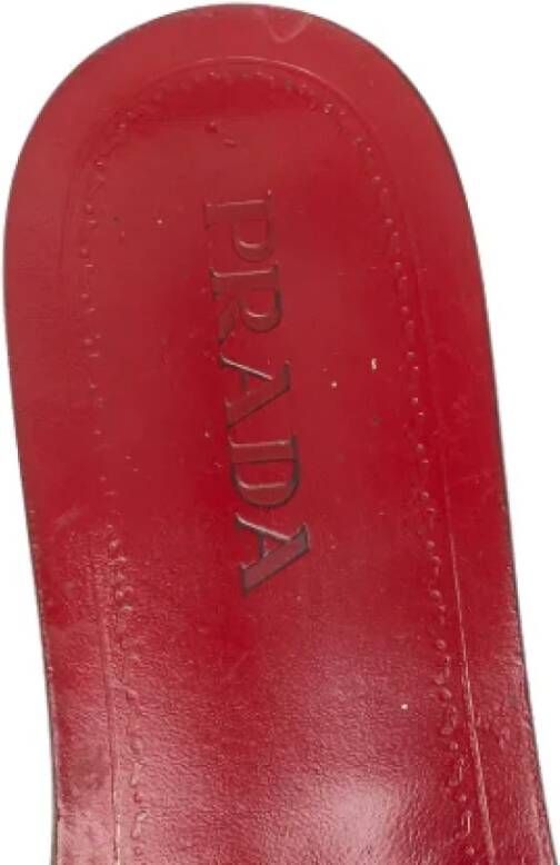 Prada Vintage Pre-owned Leather flats Red Dames
