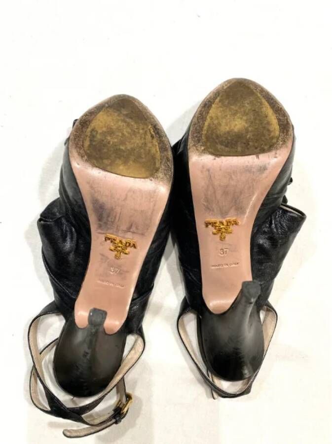Prada Vintage Pre-owned Leather heels Black Dames