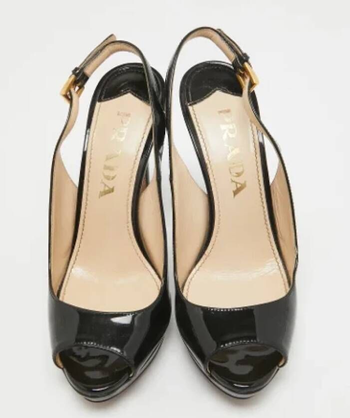 Prada Vintage Pre-owned Leather heels Black Dames