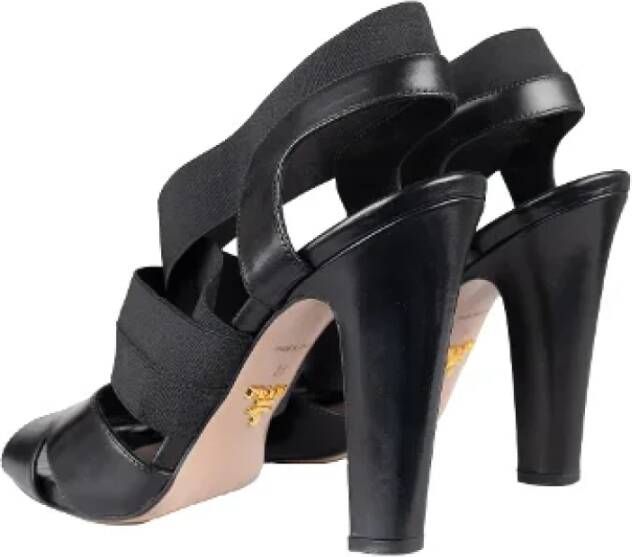 Prada Vintage Pre-owned Leather heels Black Dames