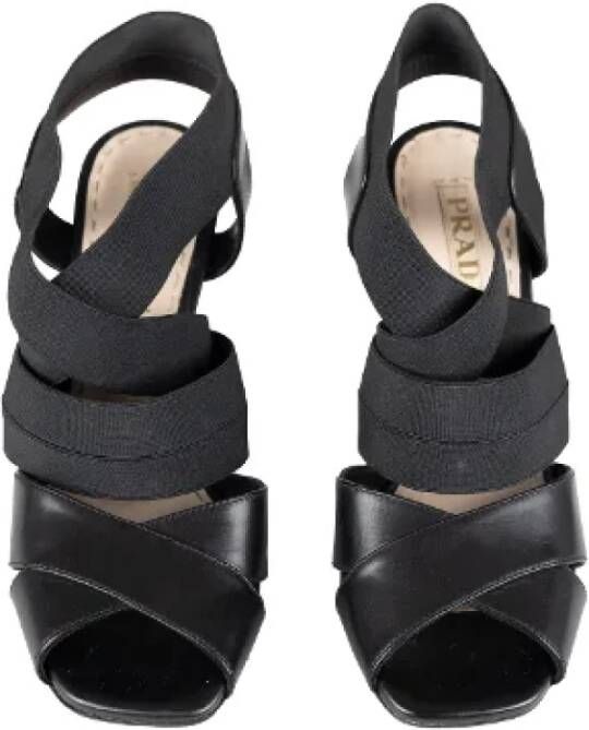 Prada Vintage Pre-owned Leather heels Black Dames