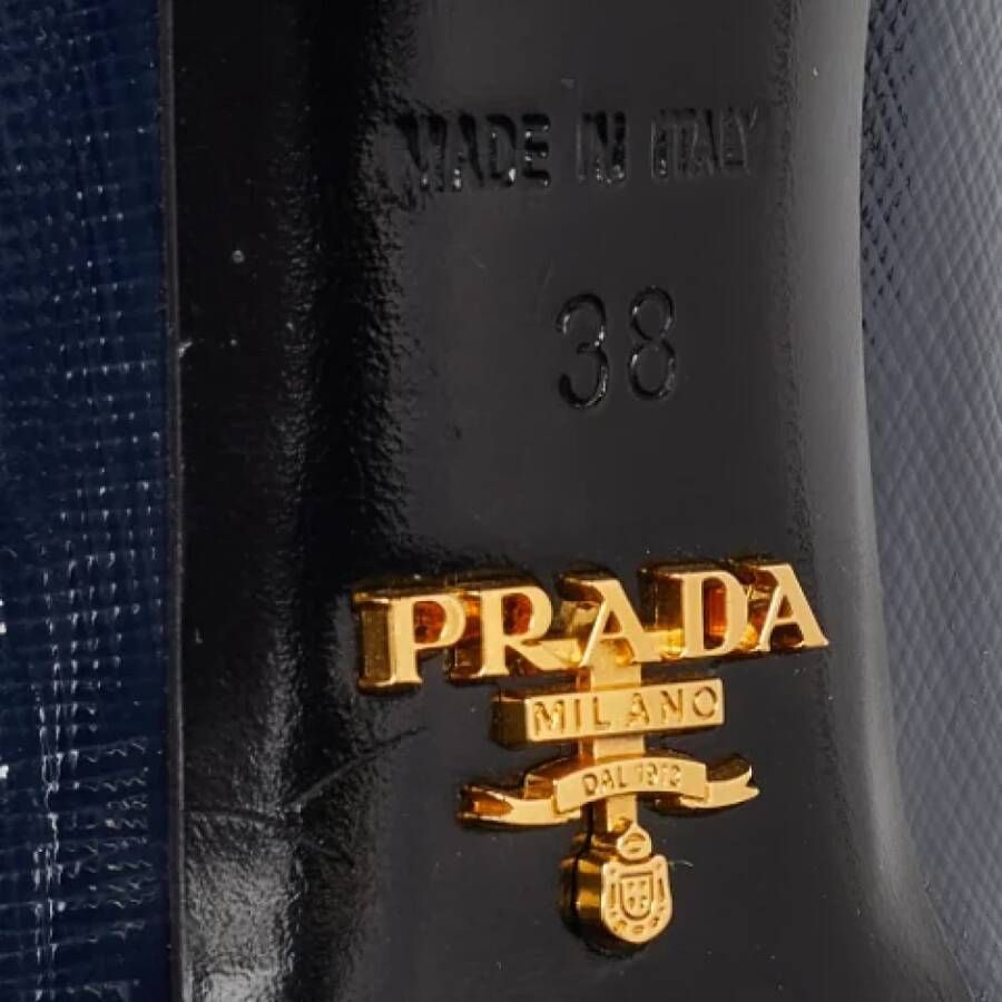 Prada Vintage Pre-owned Leather heels Blue Dames