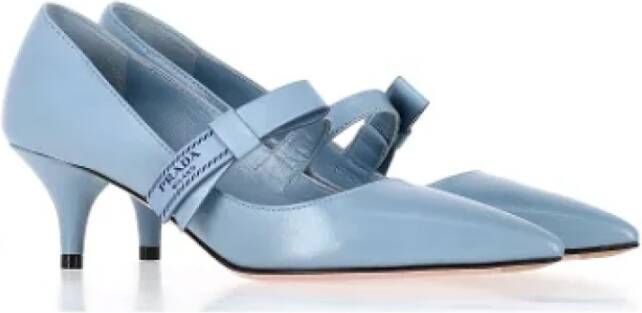 Prada Vintage Pre-owned Leather heels Blue Dames