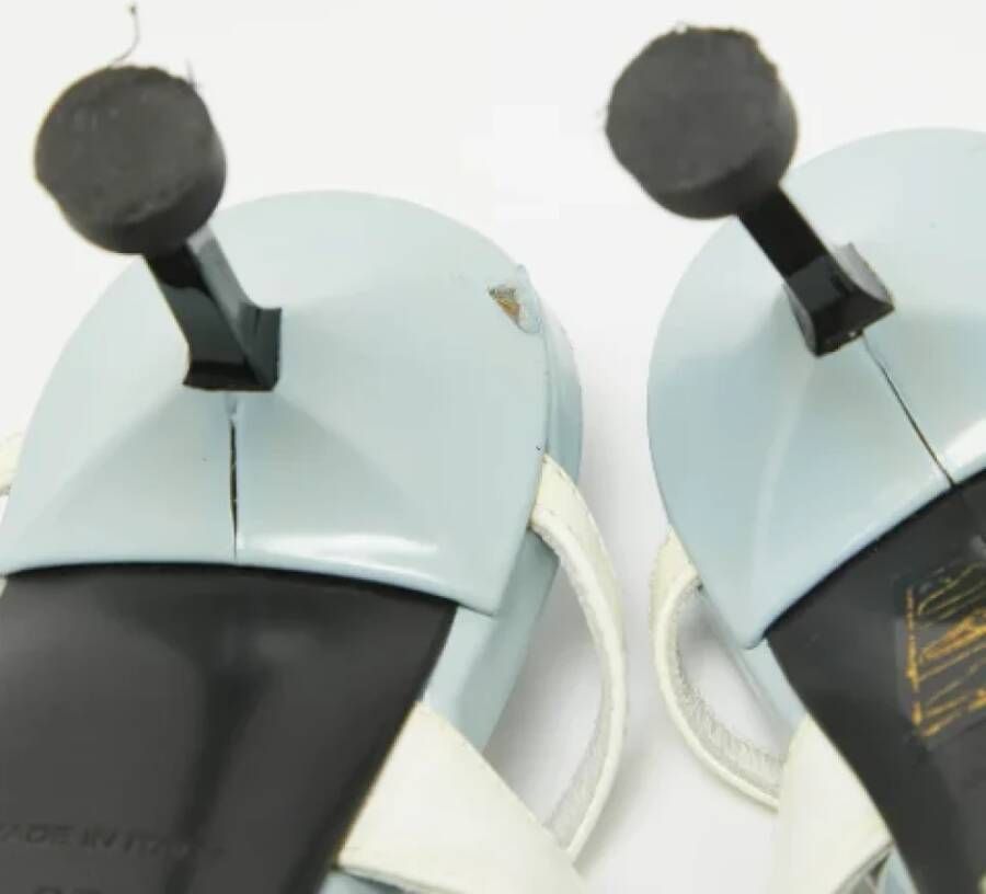 Prada Vintage Pre-owned Leather heels Blue Dames