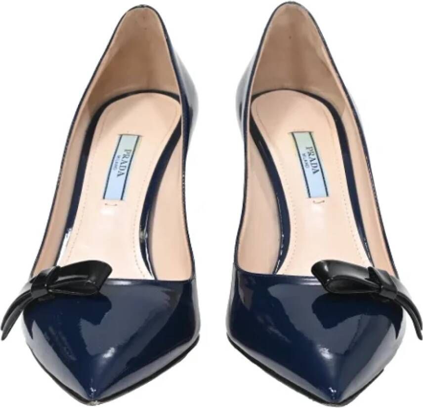 Prada Vintage Pre-owned Leather heels Blue Dames