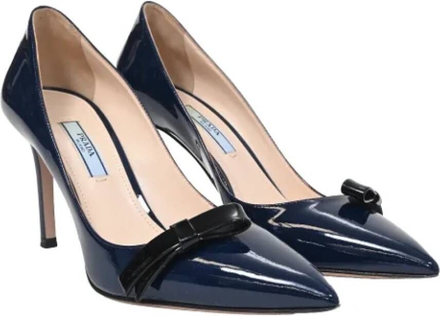 Prada Vintage Pre-owned Leather heels Blue Dames
