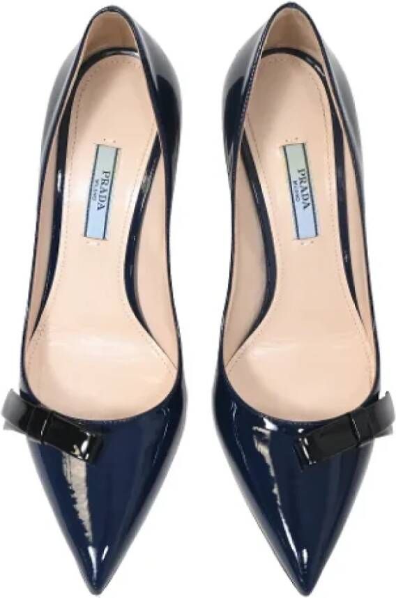 Prada Vintage Pre-owned Leather heels Blue Dames