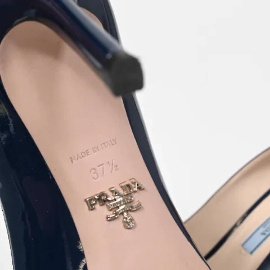 Prada Vintage Pre-owned Leather heels Blue Dames