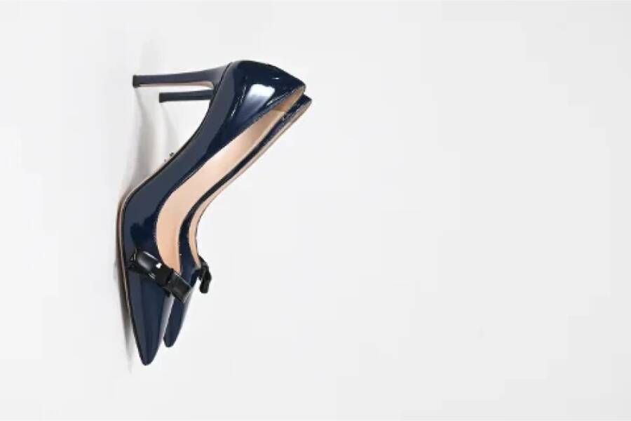 Prada Vintage Pre-owned Leather heels Blue Dames