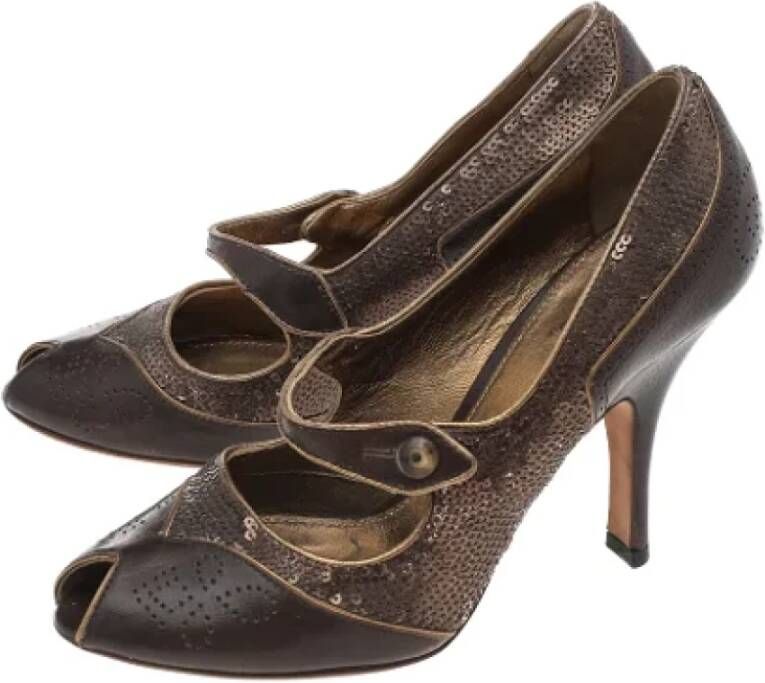 Prada Vintage Pre-owned Leather heels Brown Dames