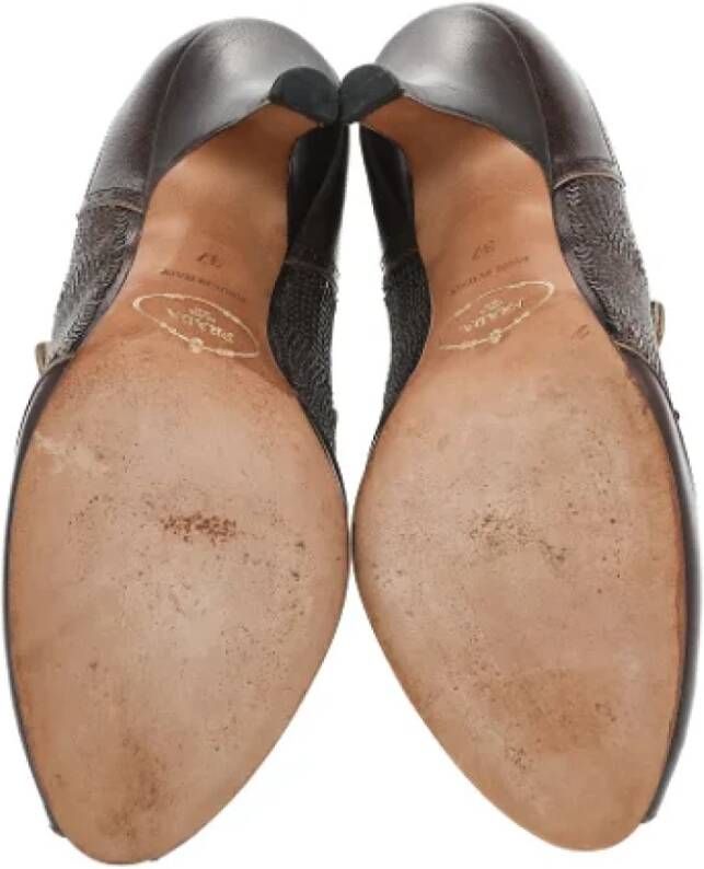 Prada Vintage Pre-owned Leather heels Brown Dames