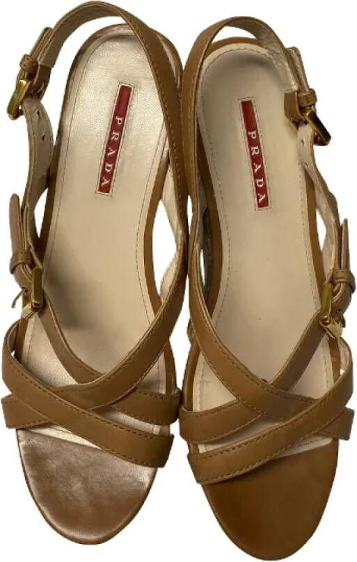 Prada Vintage Pre-owned Leather heels Brown Dames