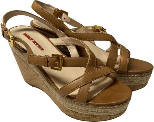 Prada Vintage Pre-owned Leather heels Brown Dames
