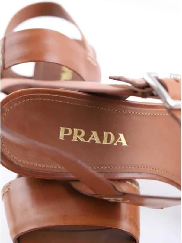 Prada Vintage Pre-owned Leather heels Brown Dames