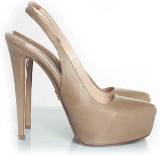 Prada Vintage Pre-owned Leather heels Brown Dames