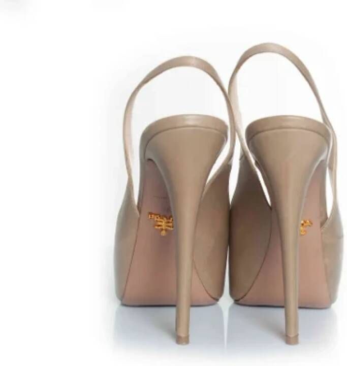 Prada Vintage Pre-owned Leather heels Brown Dames