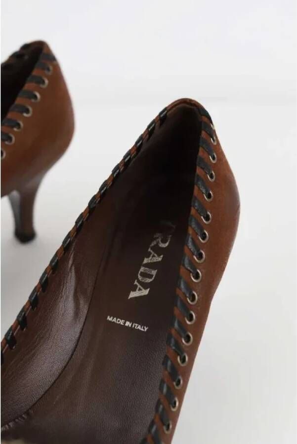 Prada Vintage Pre-owned Leather heels Brown Dames