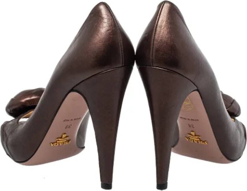 Prada Vintage Pre-owned Leather heels Gray Dames