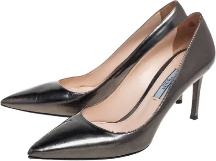 Prada Vintage Pre-owned Leather heels Gray Dames