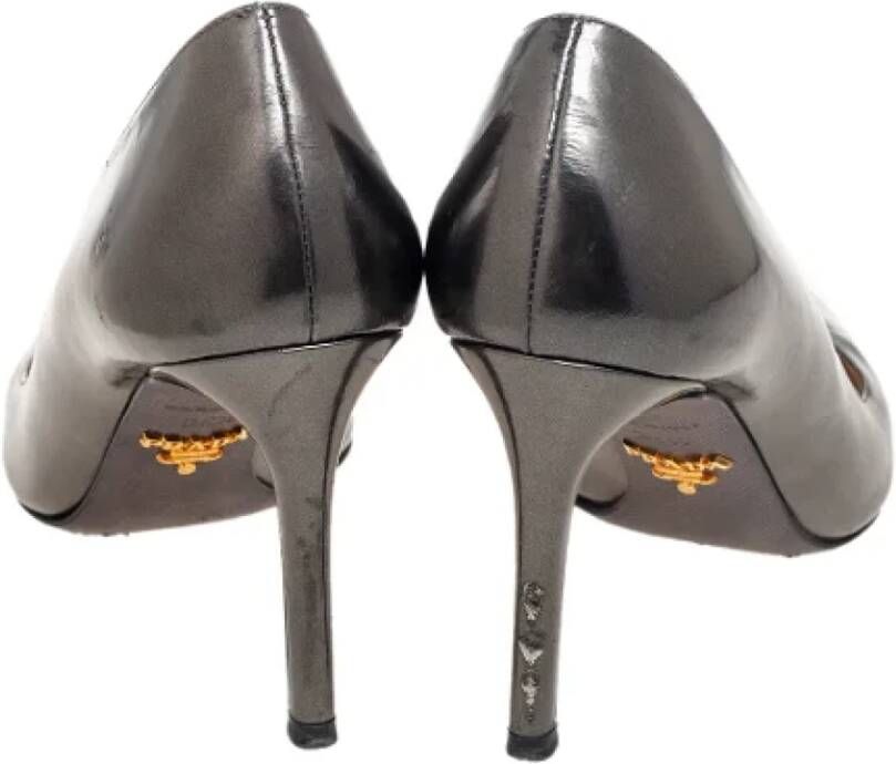 Prada Vintage Pre-owned Leather heels Gray Dames