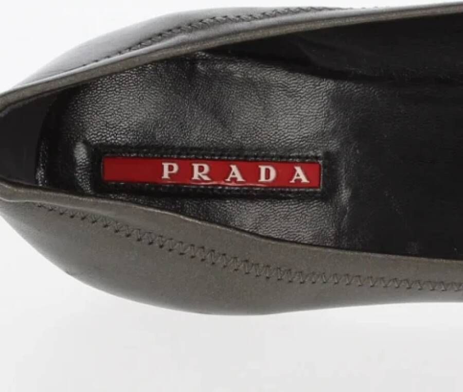Prada Vintage Pre-owned Leather heels Gray Dames