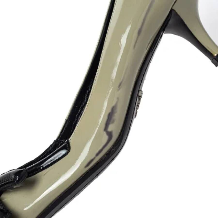 Prada Vintage Pre-owned Leather heels Green Dames