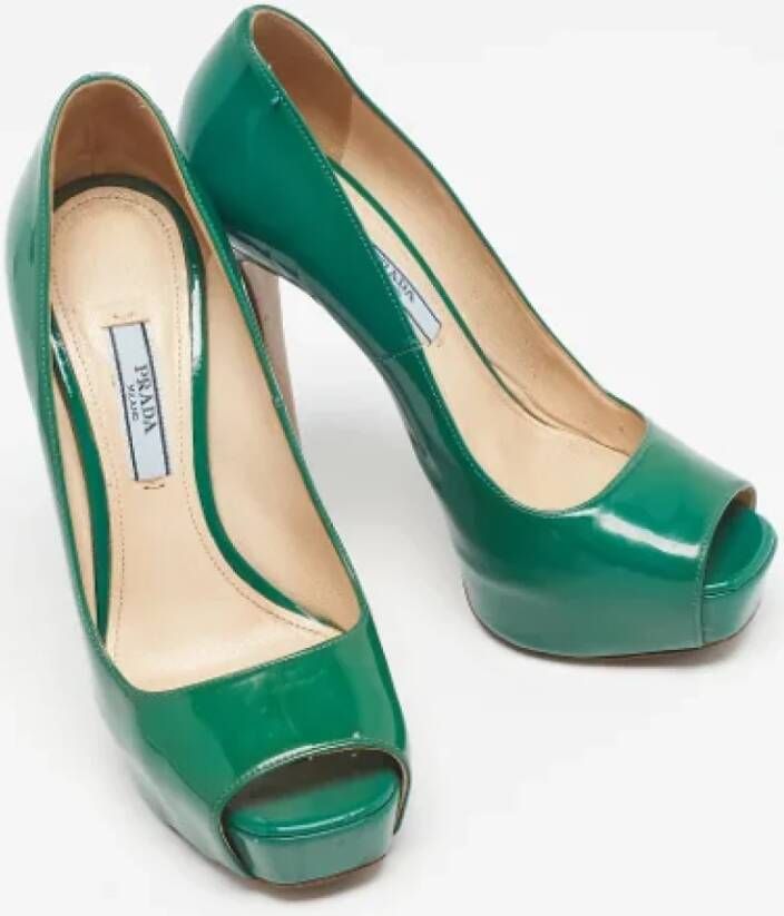 Prada Vintage Pre-owned Leather heels Green Dames