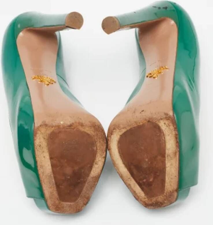 Prada Vintage Pre-owned Leather heels Green Dames