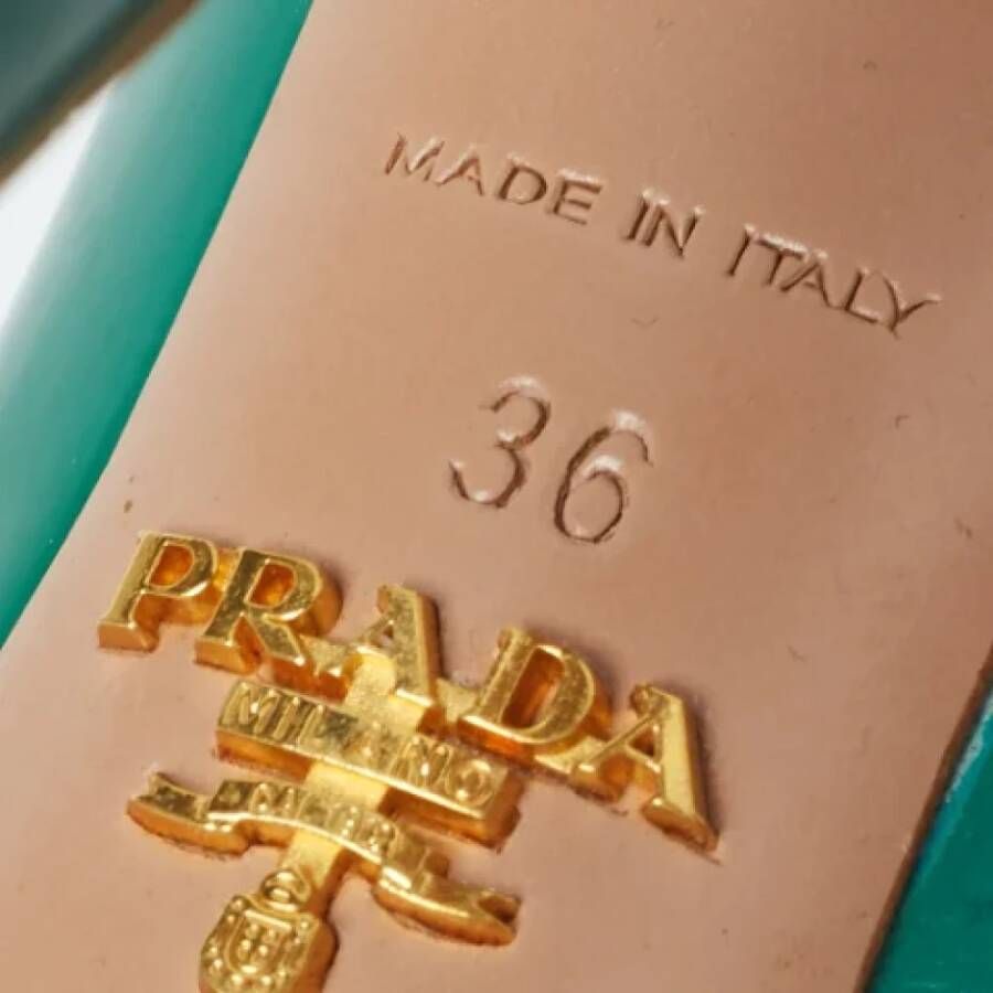 Prada Vintage Pre-owned Leather heels Green Dames